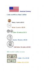 English Worksheet: American money