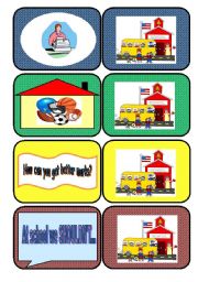 English Worksheet: Dice BoardGame Cards 8 - School