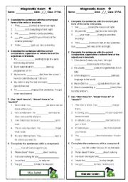 English Worksheet: test on past simple