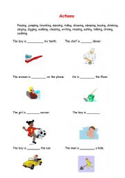 English worksheet: Actions