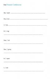 English worksheet: Elementary Present Continuous