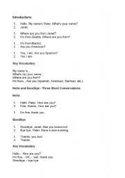 English Worksheet: dialogues for beginners