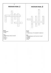 English worksheet: Personality Puzzle (in pairs)