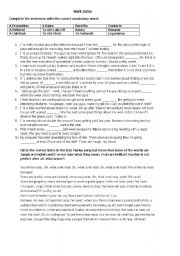 English Worksheet: Work terms