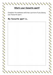 English worksheet: My Favourite Sport is...