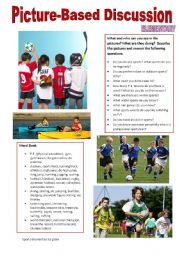 English Worksheet: Picture-based discussion Elementary - (12) Sports