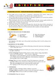 English Worksheet: ADVERTISING 2nd part: Project