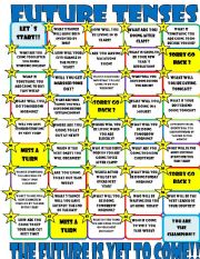 English Worksheet: Future Tense Board Game