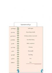 English worksheet: go expressions