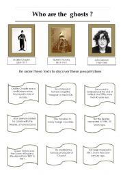 English Worksheet: who are the ghosts ?