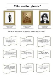 English worksheet: who are the ghosts ?