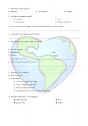 English Worksheet: Listening: Environmental solutions