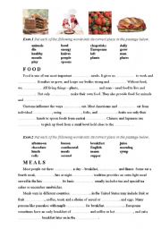 English Worksheet: FOOD exercises