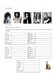 English Worksheet: Alcohol, drugs and rock n roll (part 1)