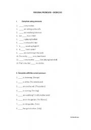 English Worksheet: Personal Pronouns