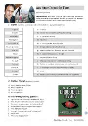 English Worksheet: Alex Rider: Crocodile Tears