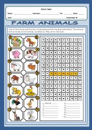 English Worksheet: Farm animals