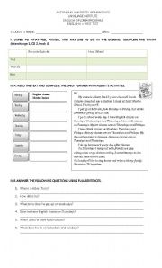 English Worksheet: Present Simple Test