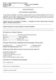 English Worksheet: Present Continuos