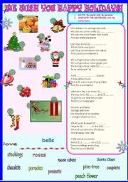 English Worksheet: We wish you happy holidays!