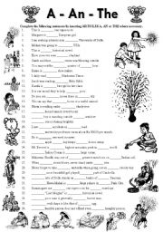 English Worksheet: Articles A-An-The (Editable with Answer Key)