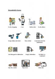 English Worksheet: HOUSEHOLD CHORES