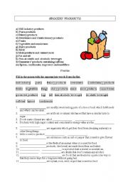 English Worksheet: Grocery products