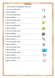 English Worksheet: Weather 