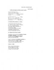 English worksheet: a song for a stormy night