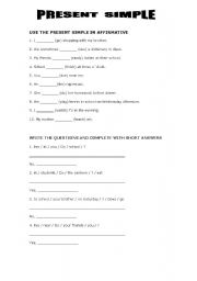 English Worksheet: PRESENT SIMPLE