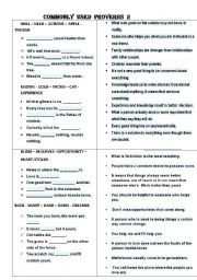 English Worksheet: Commonly used proverbs 2