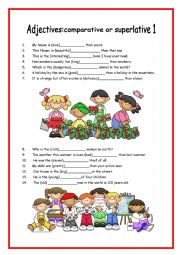 English Worksheet: Comparative or superlative that is the question! 1