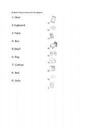 English worksheet: House items