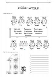 English Worksheet: Numbers