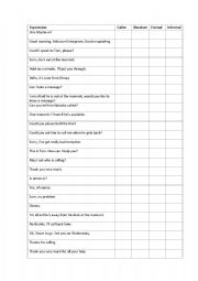 English Worksheet: Telephone language