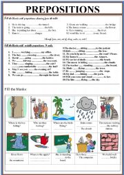 English Worksheet: Prepositions