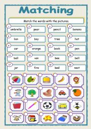 English Worksheet: Vocabulary :Matching with pictures