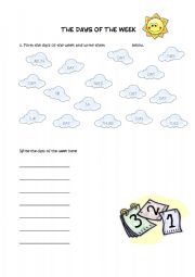 English worksheet: Days of the week