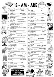 English Worksheet: Exercises on IS, AM, ARE (Editable with Answer Key)