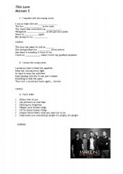 English Worksheet: Maroon 5 - This Love