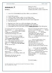 English Worksheet: American Pie Madonna Simple Past Review