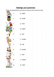 English Worksheet: feeling and emotions