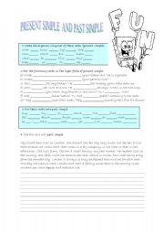 English Worksheet: PRESENT AND PAST SIMPLE