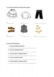 English Worksheet: clothes