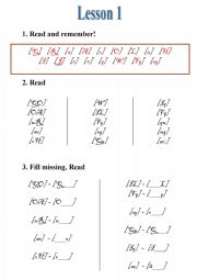 English Worksheet: Transcription - Lesson 1 - Vowels
