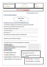 English Worksheet: How to be cooperative