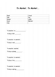 English Worksheet: To market, To market