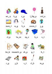 English Worksheet: short vowls exercise