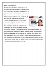 English Worksheet: Adele