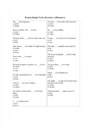 English Worksheet: present simple